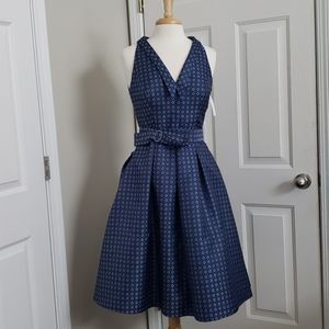 New Carol Peretz Sleeveless Blue Patterned Dress